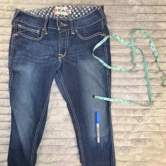 Ariat Jeans Women's 30 Straight Leg Dark Wash Stretch 30x30 Cowgirl Western Barn - Picture 12 of 13